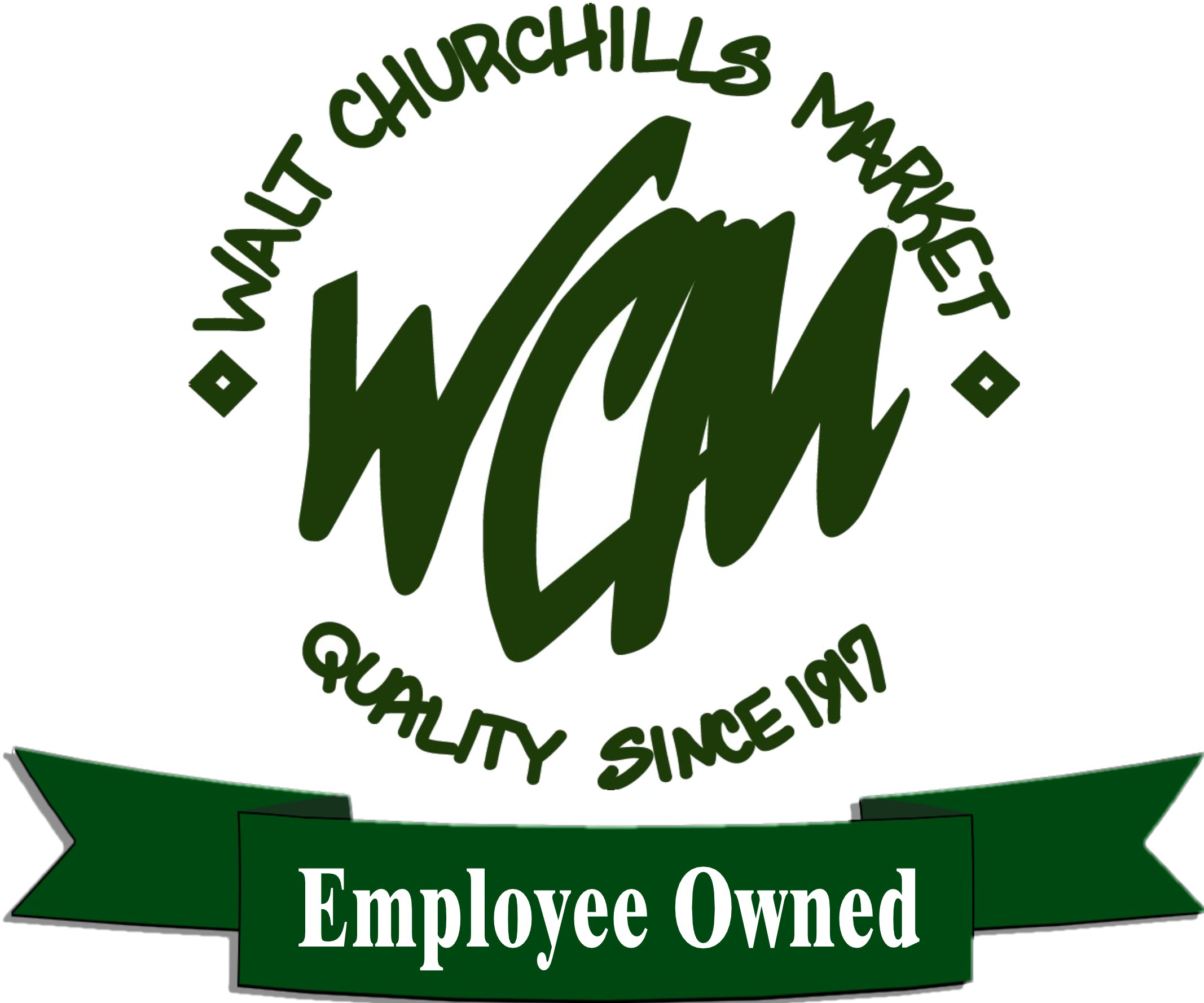 A theme logo of Walt Churchill's Market